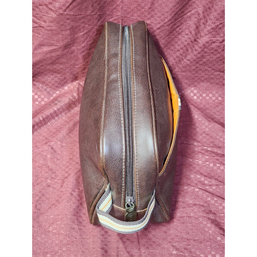 ARAMIS Distinguished Traveler Brown Faux Leather Zip Toiletry Travel Bag - Picture 4 of 6
